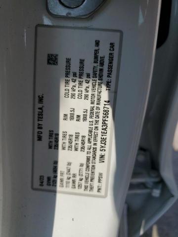 5YJ3E1EA3PF568714 - 2023 TESLA MODEL 3 თეთრი ფოტო 12