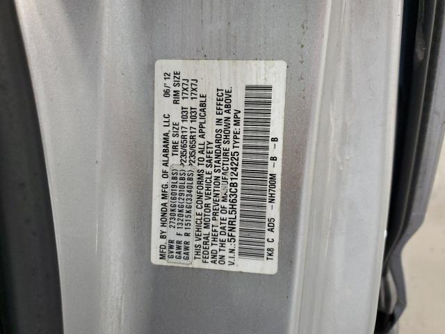 5FNRL5H63CB124225 - 2012 HONDA ODYSSEY EXL SILVER photo 14