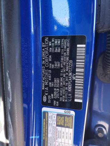 KNDEPCAA3M7177259 - 2021 KIA SELTOS LX BLUE photo 13