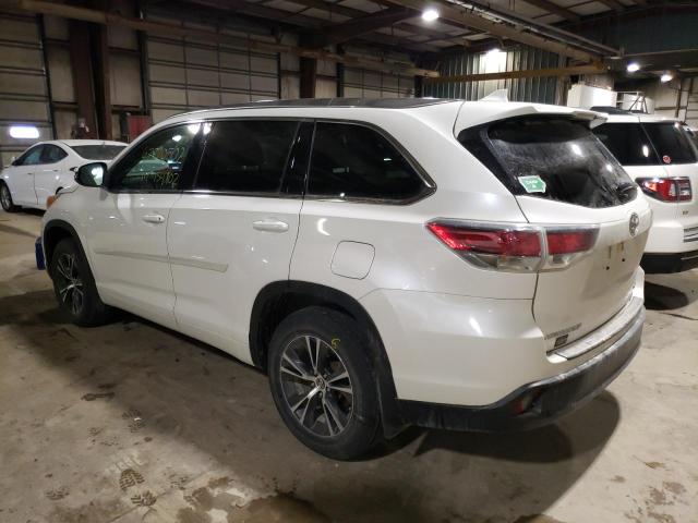 5TDJKRFH1GS238205 - 2016 TOYOTA HIGHLANDER XLE WHITE photo 2