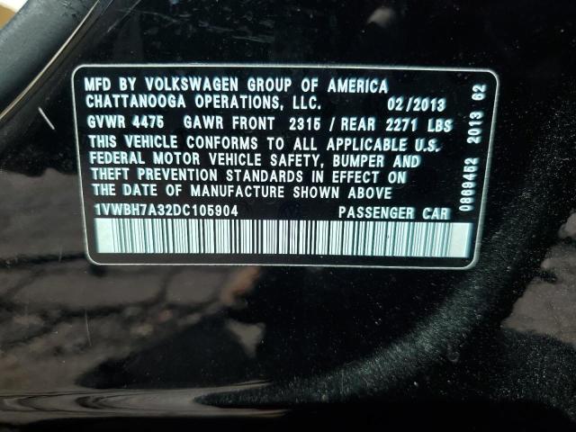 1VWBH7A32DC105904 - 2013 VOLKSWAGEN PASSAT SE Qara foto 12