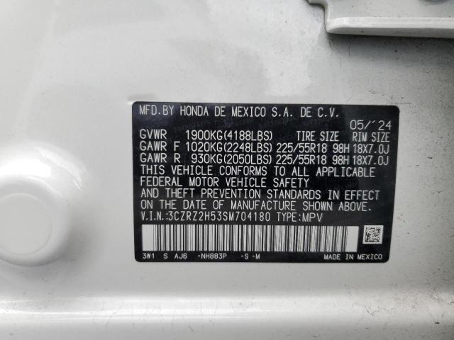 3CZRZ2H53SM704180 - 2025 HONDA HR-V SPORT WHITE photo 13