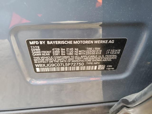 WBXJG9C07L5P72750 - 2020 BMW X1 XDRIVE28I GRAY photo 13