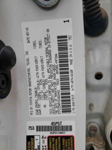 5TFCZ5AN7GX026462 - 2016 TOYOTA TACOMA DOUBLE CAB WHITE photo 12