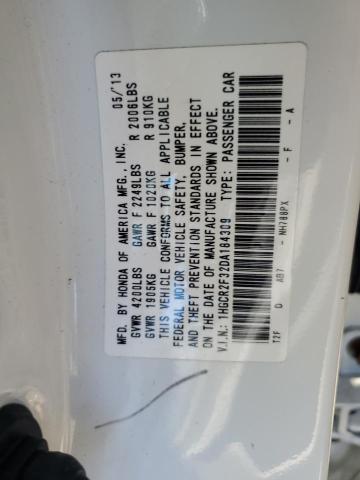 1HGCR2F32DA184309 - 2013 HONDA ACCORD LX WHITE photo 12