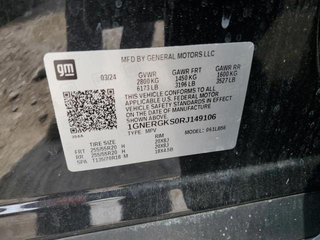 1GNERGKS0RJ149106 - 2024 CHEVROLET TRAVERSE LT BLACK photo 13