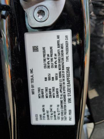 5YJ3E1EA4PF653948 - 2023 TESLA MODEL 3 შავი ფოტო 13