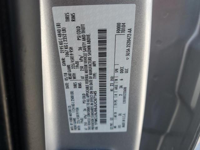 1FMCU9J99JUC67145 - 2018 FORD ESCAPE TITANIUM 银色 照片 14