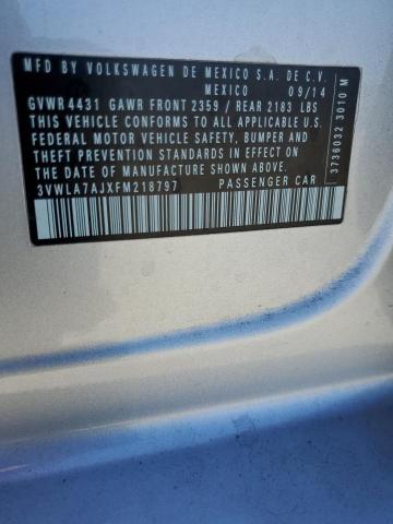 3VWLA7AJXFM218797 - 2015 VOLKSWAGEN JETTA TDI SILVER photo 12