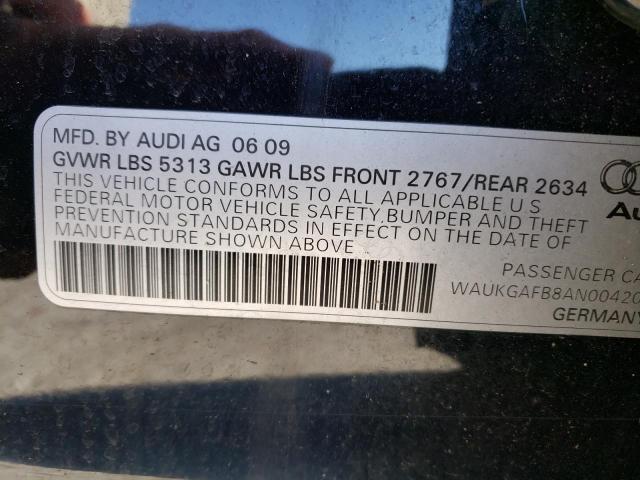 WAUKGAFB8AN004205 - 2010 AUDI A6 PRESTIGE შავი ფოტო 12