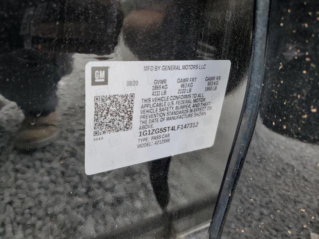 1G1ZG5ST4LF147312 - 2020 CHEVROLET MALIBU RS BLACK photo 12