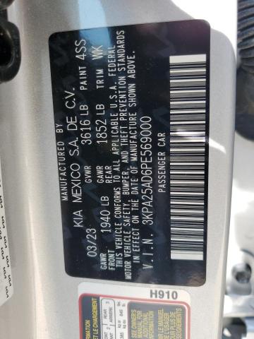 3KPA25AD6PE569000 - 2023 KIA RIO S SILVER photo 13