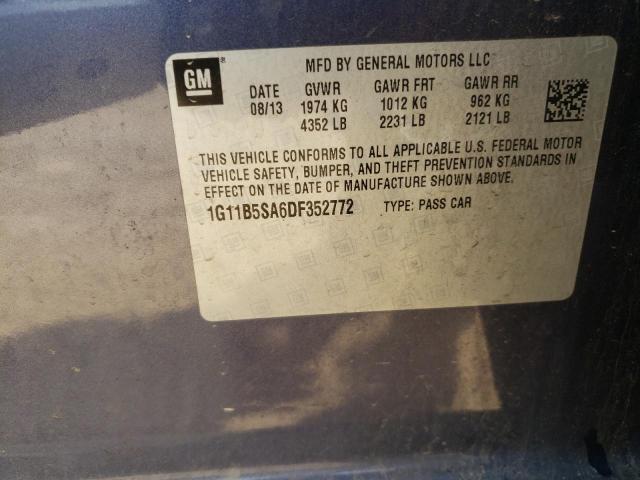 1G11B5SA6DF352772 - 2013 CHEVROLET MALIBU LS Mavi foto 12