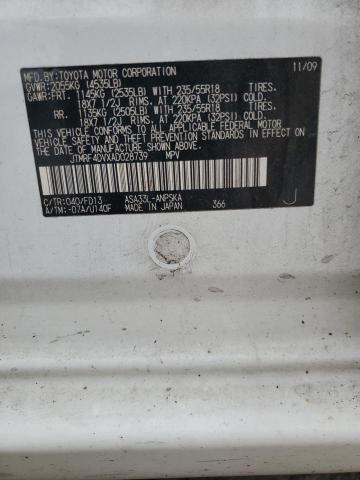 JTMRF4DVXAD028739 - 2010 TOYOTA RAV4 SPORT თეთრი ფოტო 13