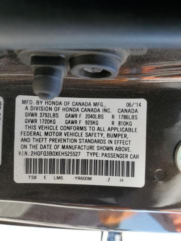 2HGFG3B0XEH525527 - 2014 HONDA CIVIC EXL BROWN photo 12