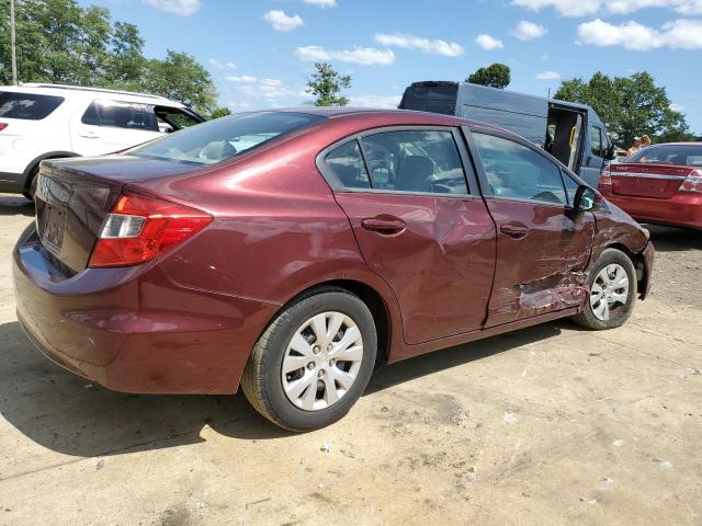 19XFB2F51CE365642 - 2012 HONDA CIVIC LX MAROON photo 3