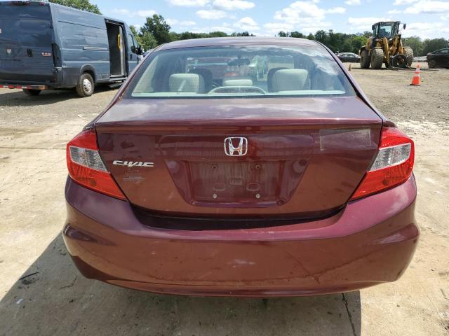 19XFB2F51CE365642 - 2012 HONDA CIVIC LX MAROON photo 6