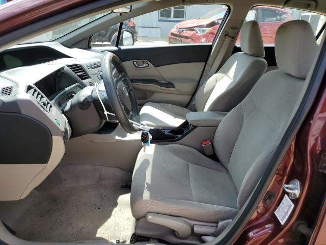19XFB2F51CE365642 - 2012 HONDA CIVIC LX MAROON photo 7