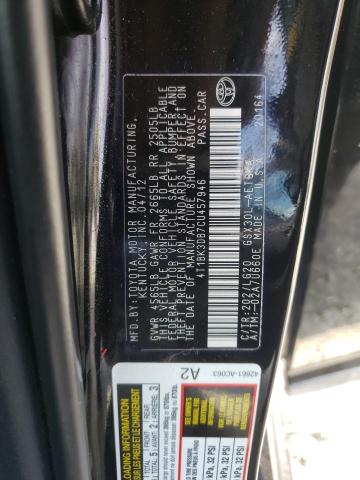 4T1BK3DB7CU457946 - 2012 TOYOTA AVALON BASE BLACK photo 12