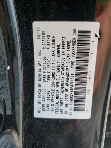 1HGCR2F83FA201584 - 2015 HONDA ACCORD EXL BLACK photo 13