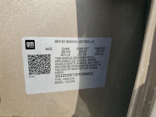 1G1ZD5ST3PF209832 - 2023 CHEVROLET MALIBU LT Brun photo 12