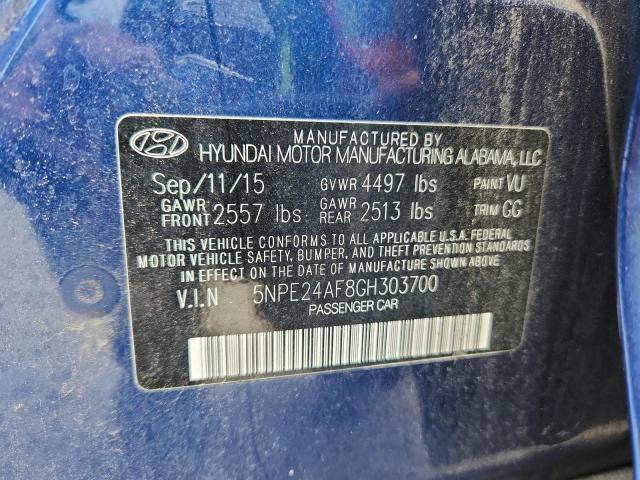 5NPE24AF8GH303700 - 2016 HYUNDAI SONATA SE 蓝色 照片 12