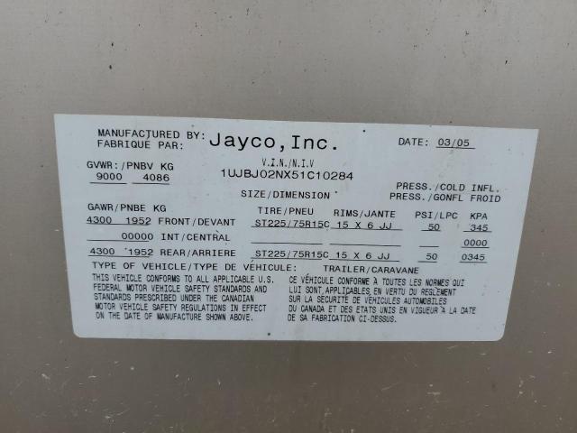 1UJBJ02NX51C10284 - 2005 JAYC EAGLE WHITE photo 10