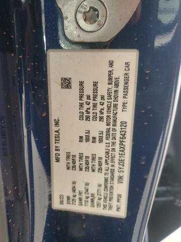 5YJ3E1EAXPF643120 - 2023 TESLA MODEL 3 ლურჯი ფოტო 12