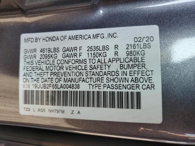 19UUB2F65LA004838 - 2020 ACURA TLX TECHNOLOGY Boz foto 12