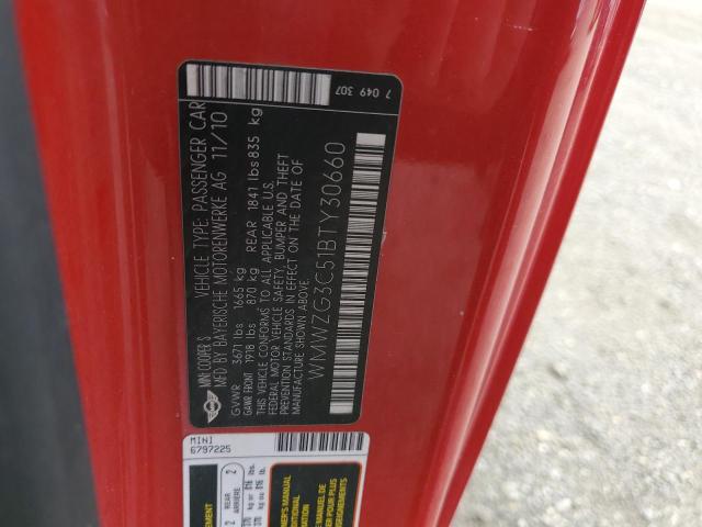 WMWZG3C51BTY30660 - 2011 MINI COOPER S CLUBMAN Rot Foto 12