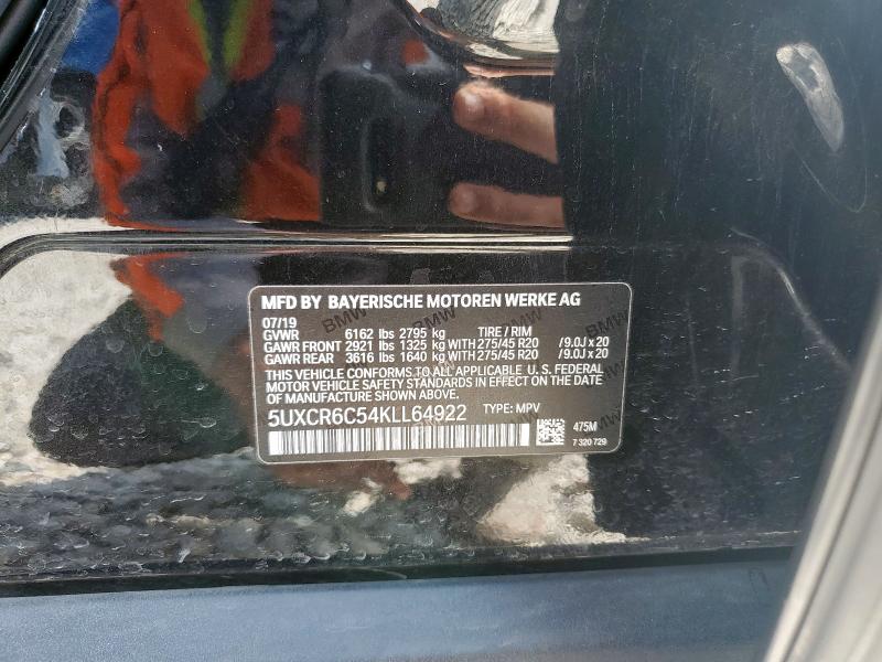 5UXCR6C54KLL64922 - 2019 BMW X5 XDRIVE40I BLACK photo 13