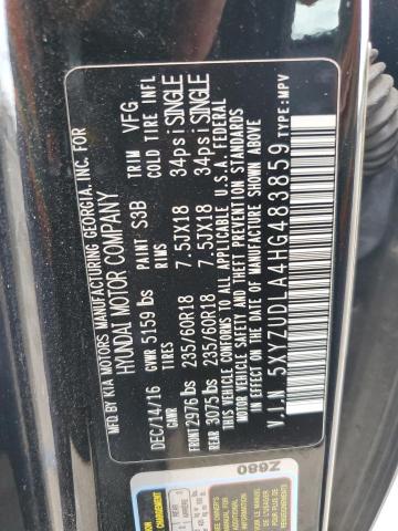 5XYZUDLA4HG483859 - 2017 HYUNDAI SANTA FE S BLACK photo 13