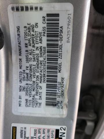 1NXBR32E95Z417668 - 2005 TOYOTA COROLLA CE SILVER photo 12