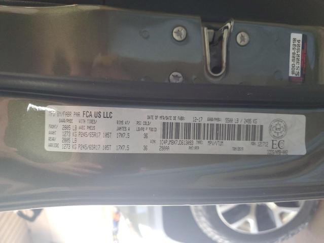 1C4PJMBX7JD613093 - 2018 JEEP CHEROKEE TRAILHAWK Yaşıl foto 13