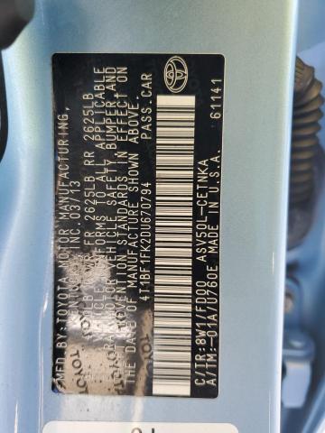 4T1BF1FK2DU670794 - 2013 TOYOTA CAMRY L BLUE photo 12