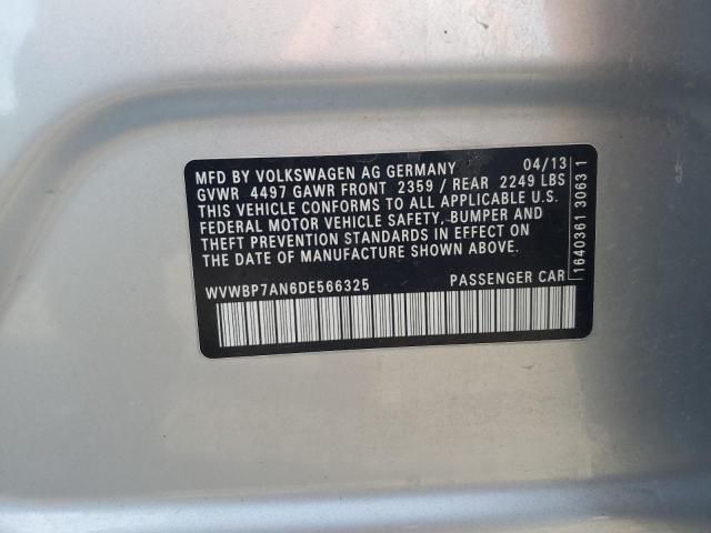 WVWBP7AN6DE566325 - 2013 VOLKSWAGEN CC SPORT 银色 照片 12