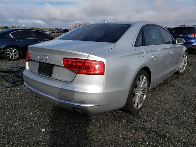 WAURGAFD9DN027397 - 2013 AUDI A8 L QUATTRO SILVER photo 3