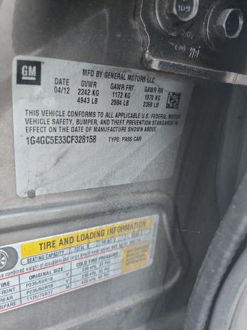 1G4GC5E33CF328158 - 2012 BUICK LACROSSE Коричневий фото 12