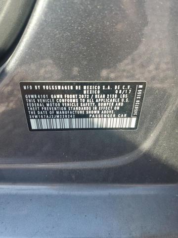 3VW167AJ2JM228242 - 2018 VOLKSWAGEN JETTA S CHARCOAL photo 12