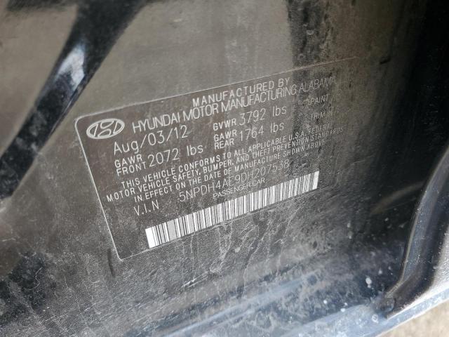 5NPDH4AE9DH207538 - 2013 HYUNDAI ELANTRA GLS BLACK photo 13