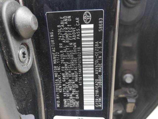 4T1G11AK0PU760218 - 2023 TOYOTA CAMRY SE NIGHT SHADE BLACK photo 12