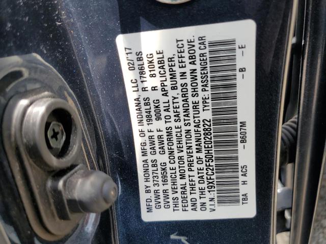 19XFC2F50HE028822 - 2017 HONDA CIVIC LX 蓝色 照片 12