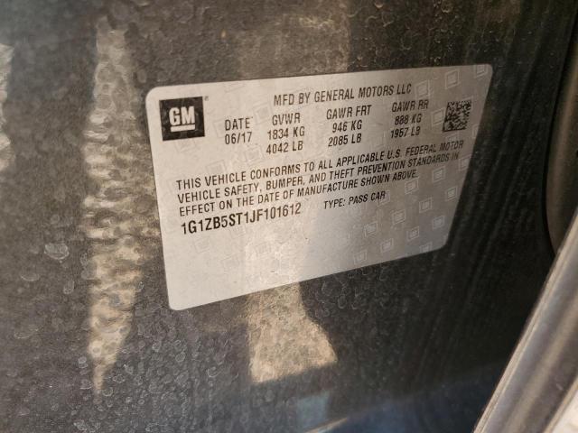 1G1ZB5ST1JF101612 - 2018 CHEVROLET MALIBU LS BLACK photo 12