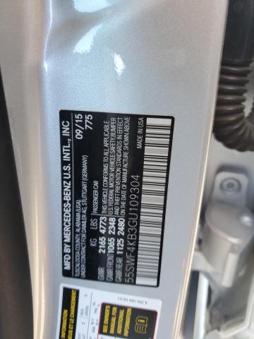 55SWF4KB3GU109304 - 2016 MERCEDES-BENZ C 300 4MATIC SILVER photo 12