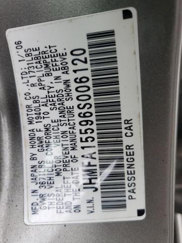 JHMFA15596S006120 - 2006 HONDA CIVIC LX TAN photo 13