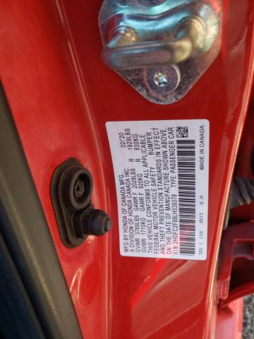 2HGFC2F88LH539378 - 2020 HONDA CIVIC SPORT RED photo 12