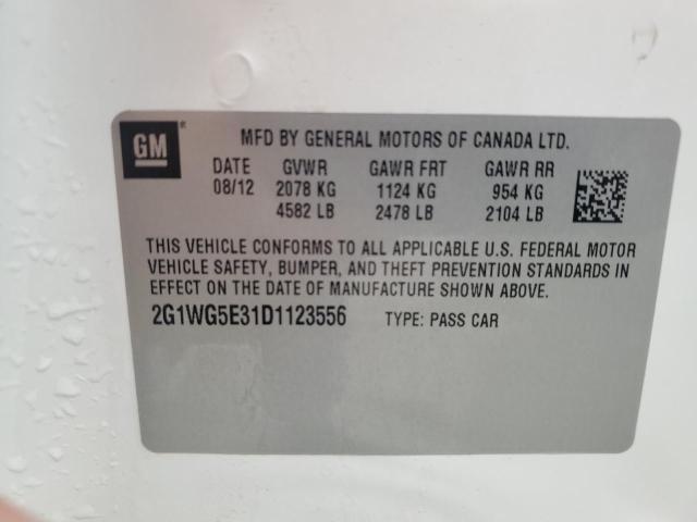 2G1WG5E31D1123556 - 2013 CHEVROLET IMPALA LT თეთრი ფოტო 12