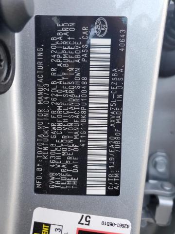 4T1G11BK8PU100488 - 2023 TOYOTA CAMRY SE NIGHT SHADE SILVER photo 12