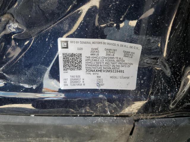 3GNAXHEV1MS119491 - 2021 CHEVROLET EQUINOX LS BLUE photo 14