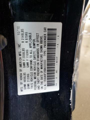 19UUA8F26BA003053 - 2011 ACURA TL Սև լուսանկար 12